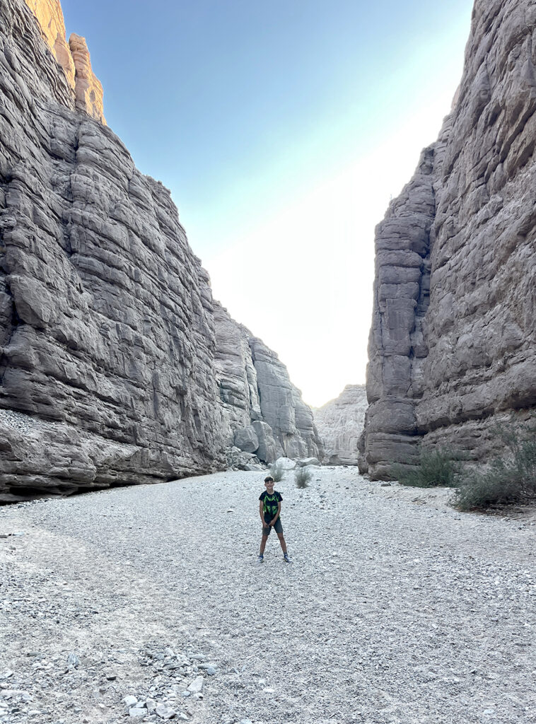Slot canyon at Painted Canyon on an adventure camper van rental in California from San Diego