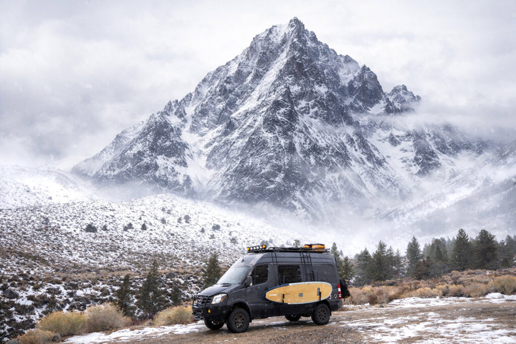Eastern Sierras Big Pine Lakes Hike snowy mountain